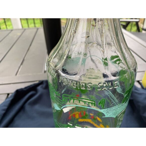 Vintage Painted Glass Decanter Prohibition Era - Picture 3 of 7